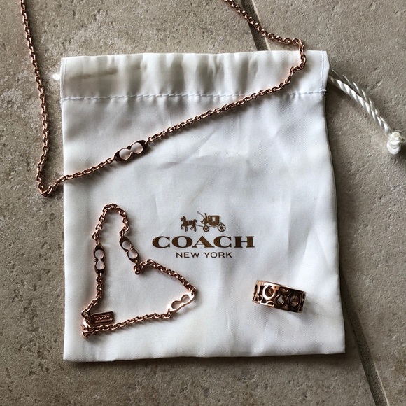 Coach Jewelry - COACH Rose Gold 3 Piece Jewelry Set